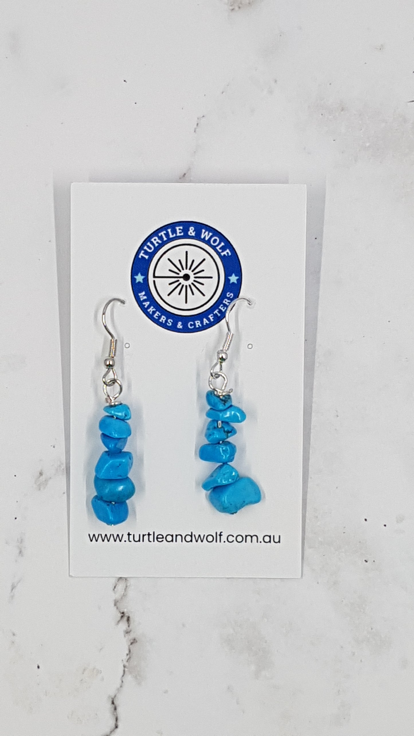 Embrace Calmness with Our Turquoise Gemstone Chip Drop Earrings