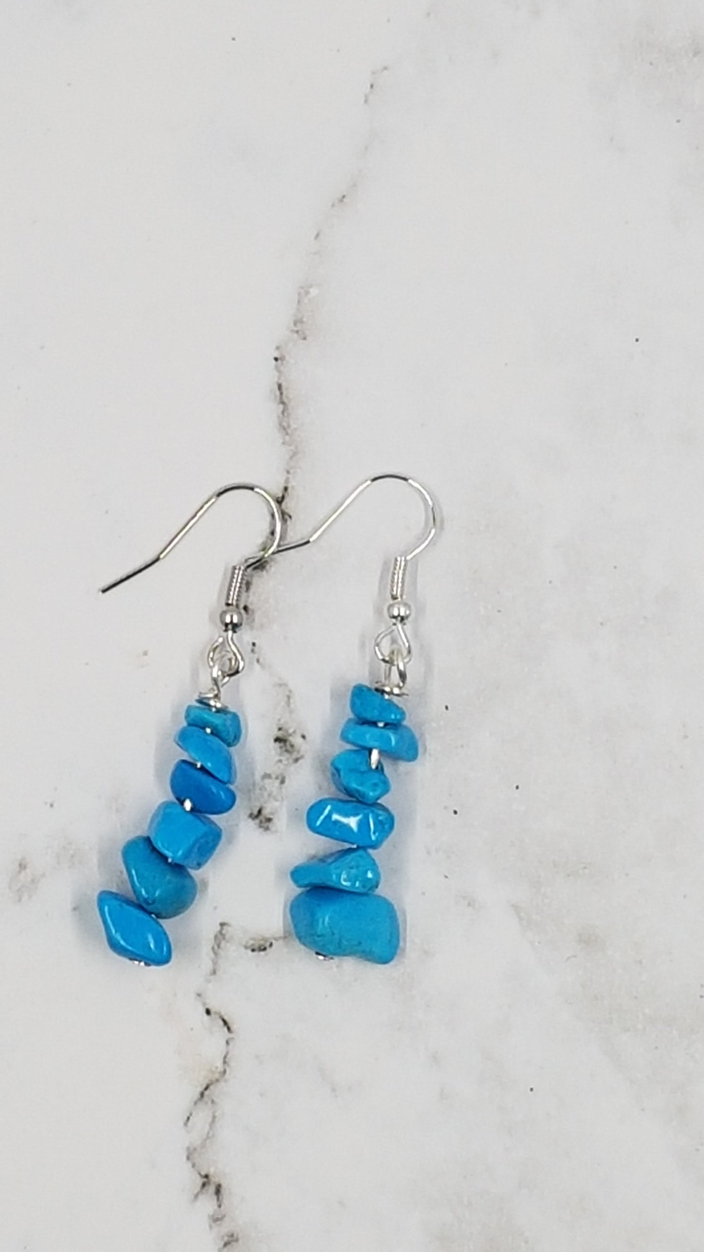 Embrace Calmness with Our Turquoise Gemstone Chip Drop Earrings