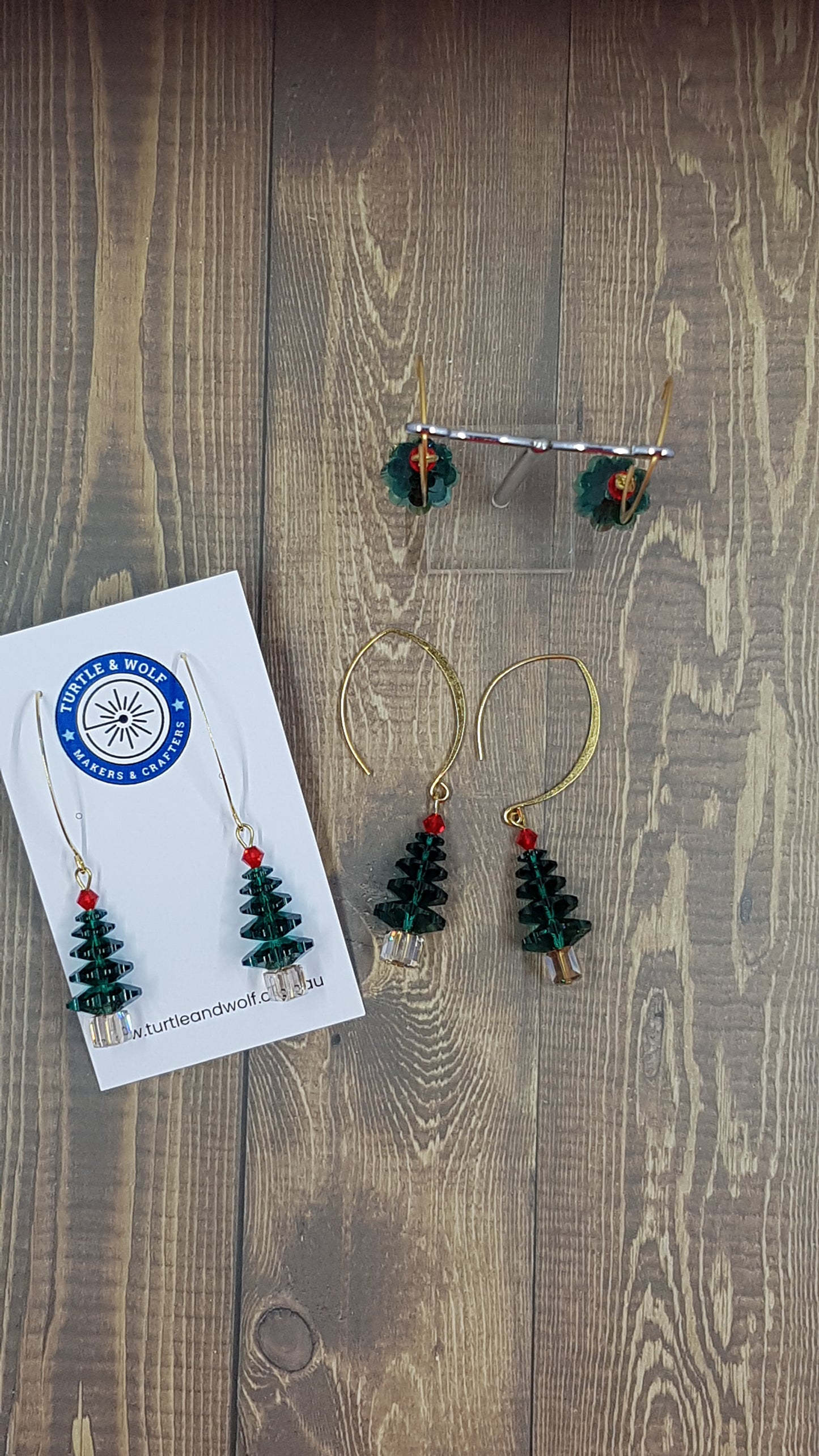 Elevate Your Holiday Style with the 5 Tier Prestige Emerald Marguerite 3700 Swarovski Crystal Beads Christmas Tree Earrings