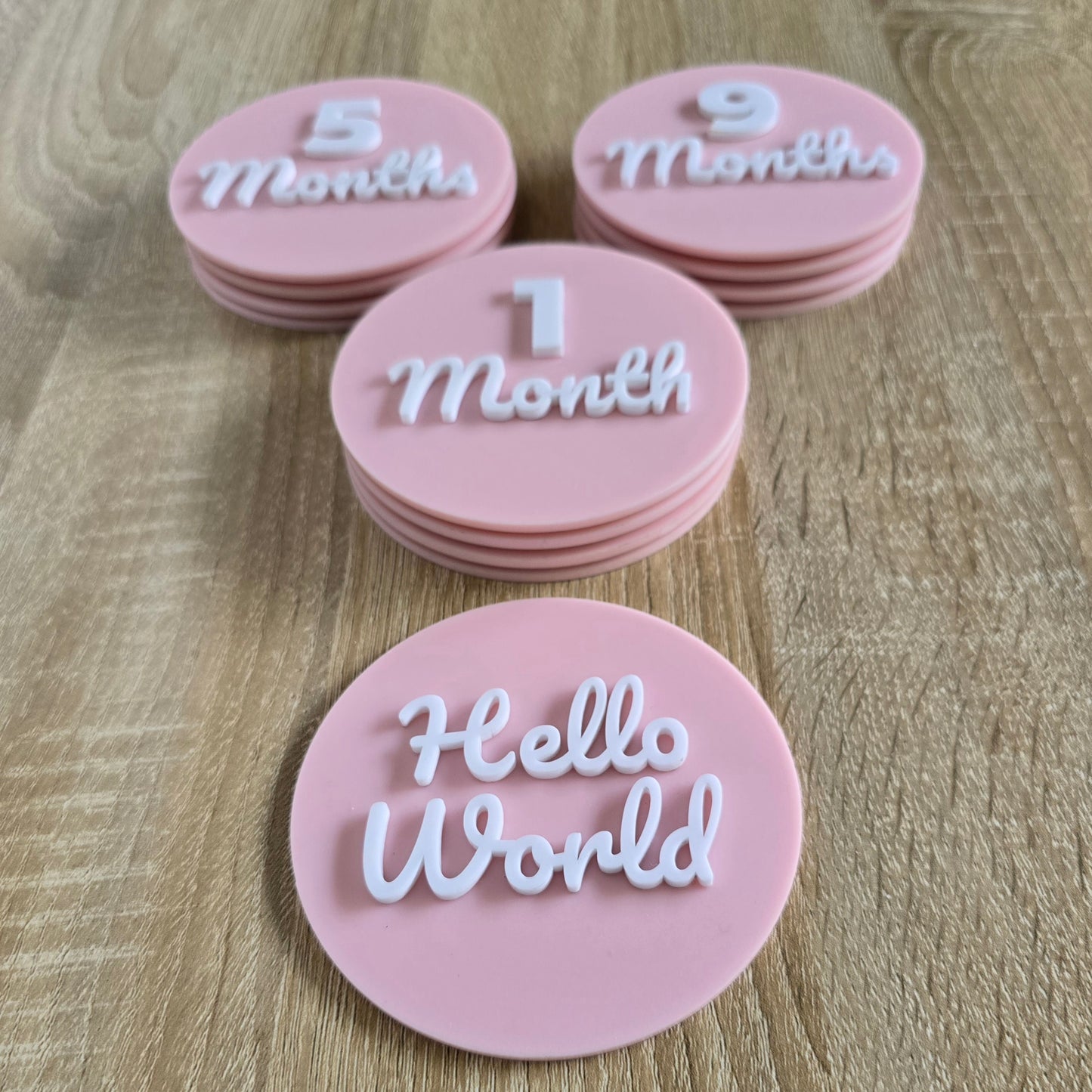 Personalised Baby Milestone Discs – 13 Piece Layered Acrylic Set (Made in Australia)