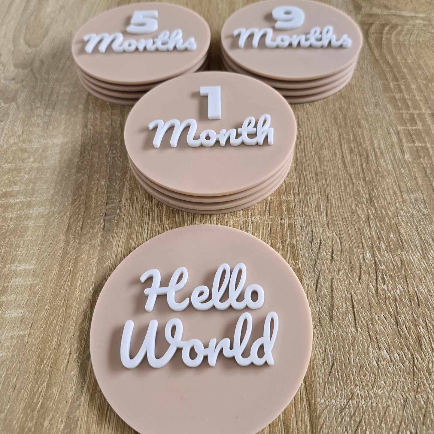 Personalised Baby Milestone Discs – 13 Piece Layered Acrylic Set (Made in Australia)
