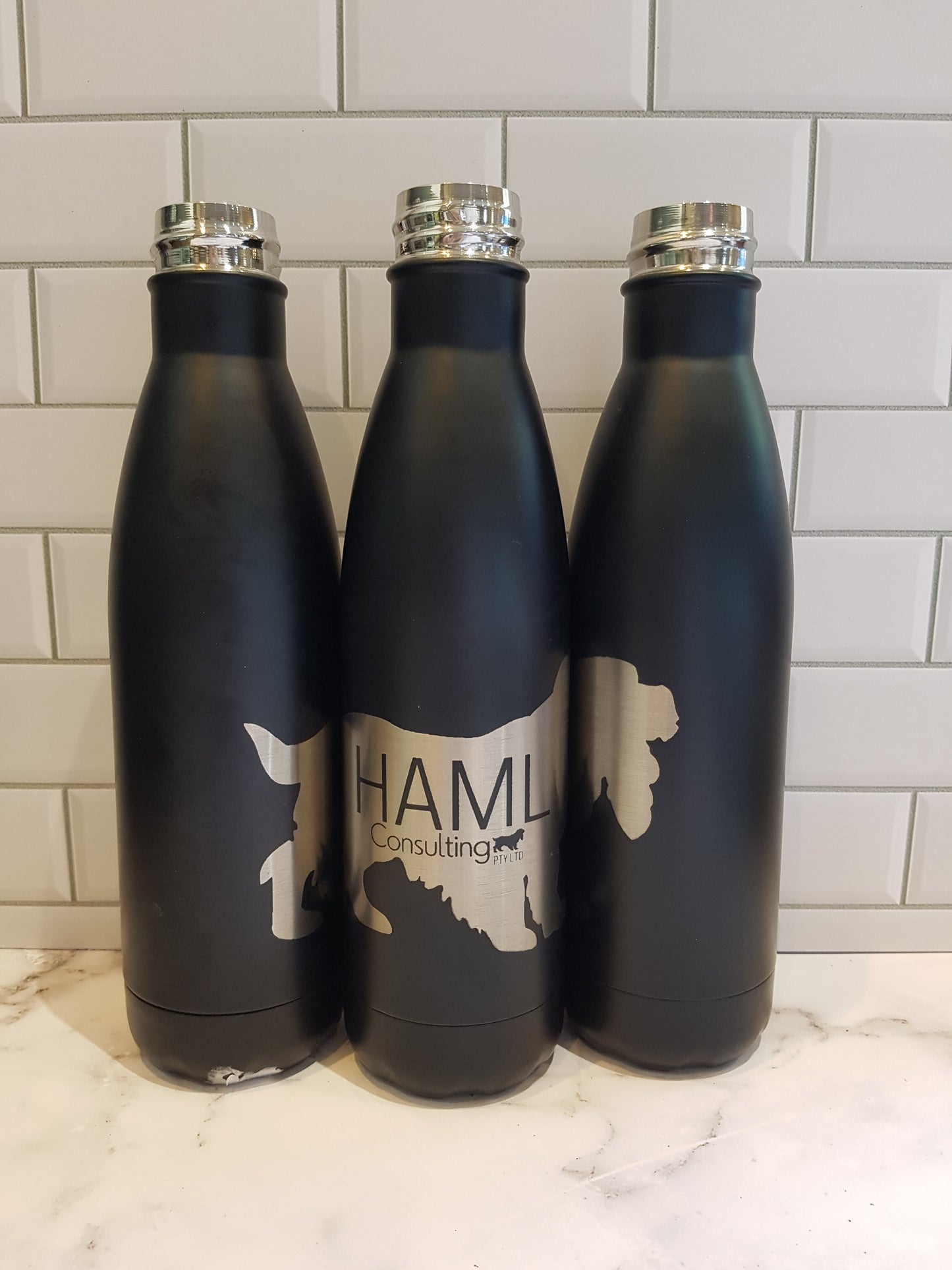 Custom Designed Laser Etched Drink Bottles