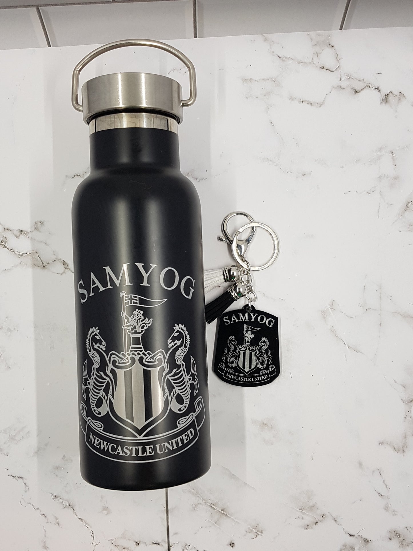 Custom Designed Laser Etched Drink Bottles