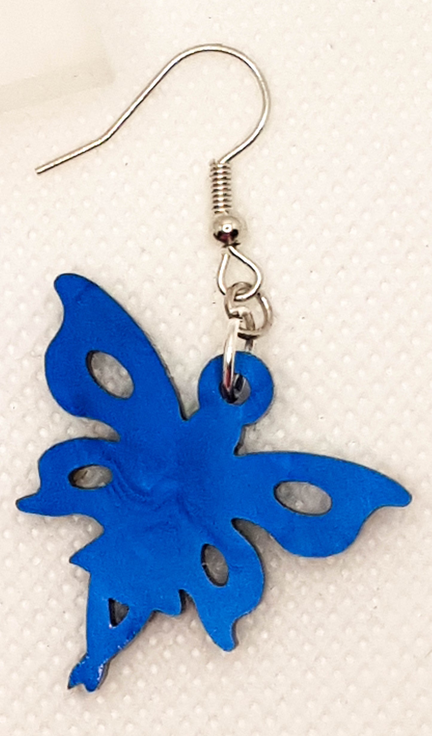 Navy Blue Acrylic Laser Cut Fairy Earrings