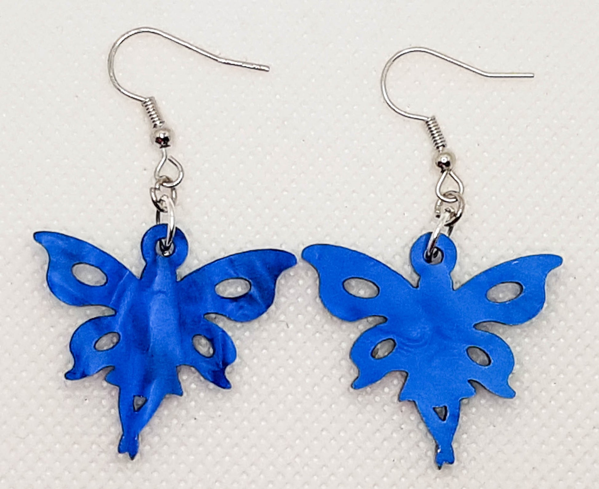 Pair Navy Blue Acrylic Laser Cut Fairy Earrings