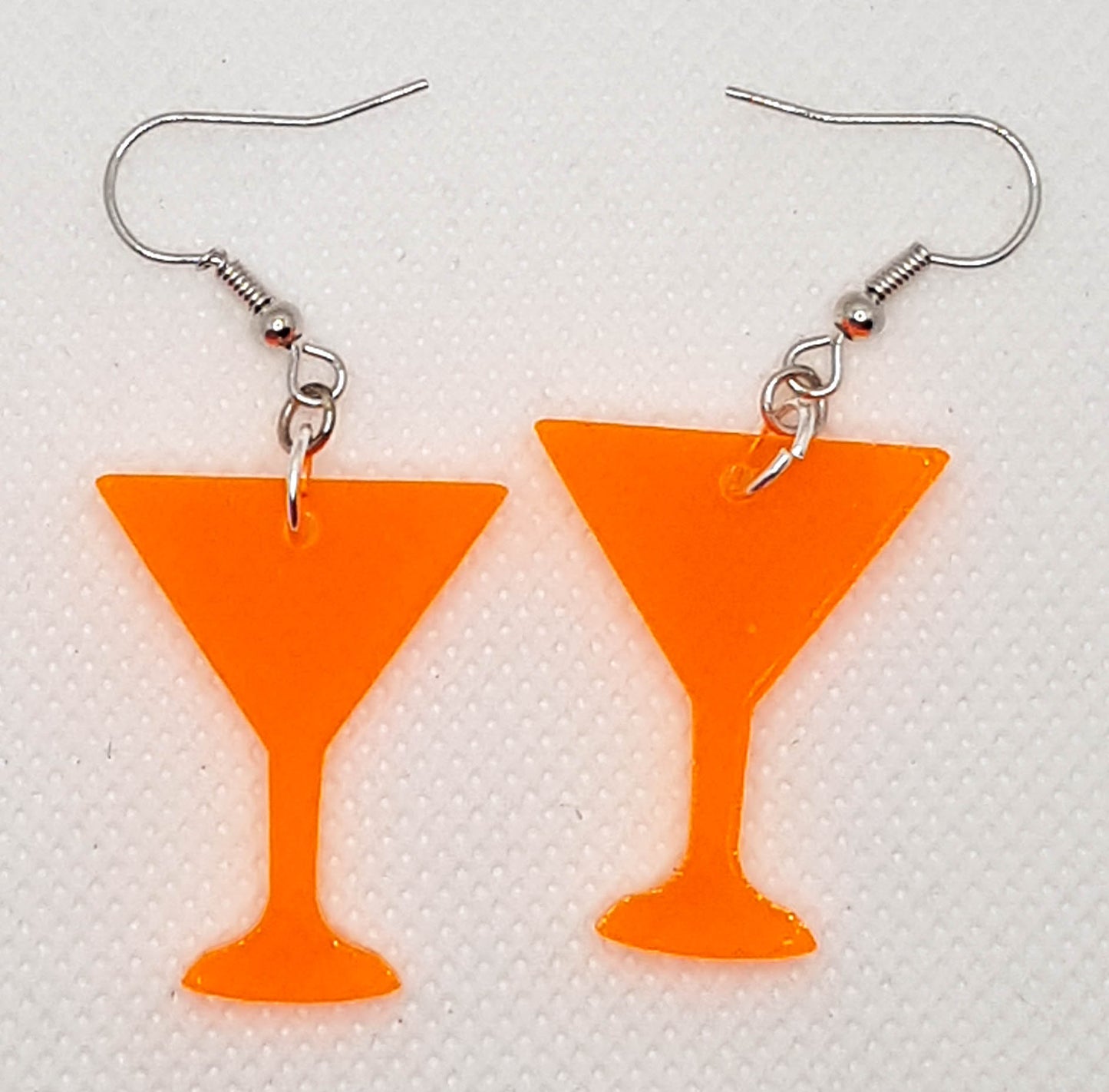 Acrylic Orange Cocktail Glass Earrings