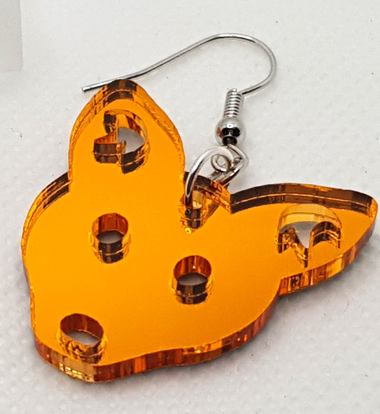 Mirrored Acrylic Laser Cut Fox Earrings