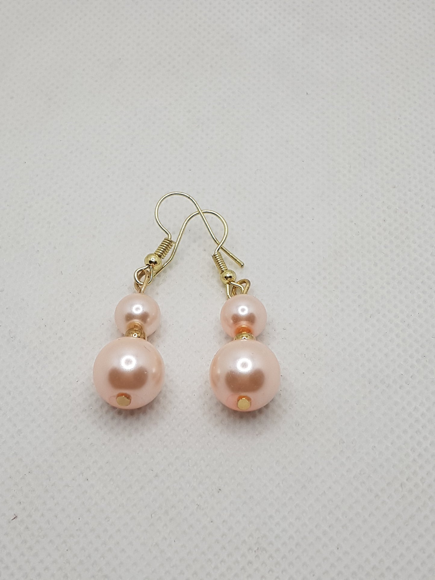 Gorgeous Large Double Shell Pink Drop Dangle Earrings with Gold plated Shepherds hooks and spacer 2