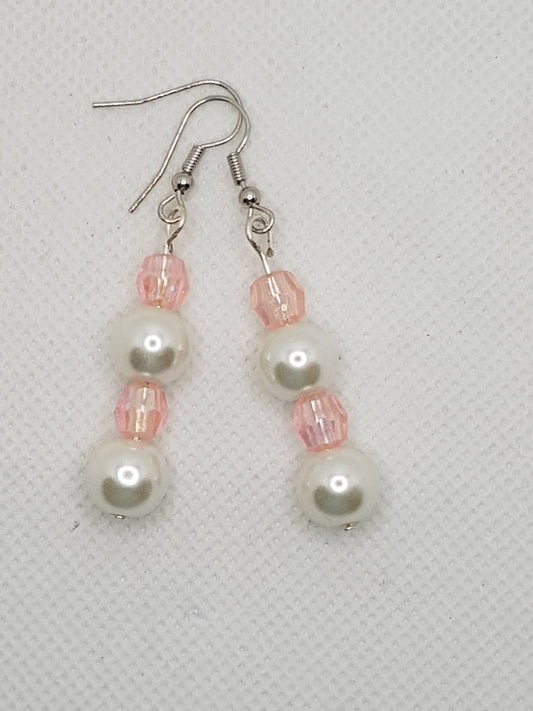 Double Natural Pearl combined with Glass Beads