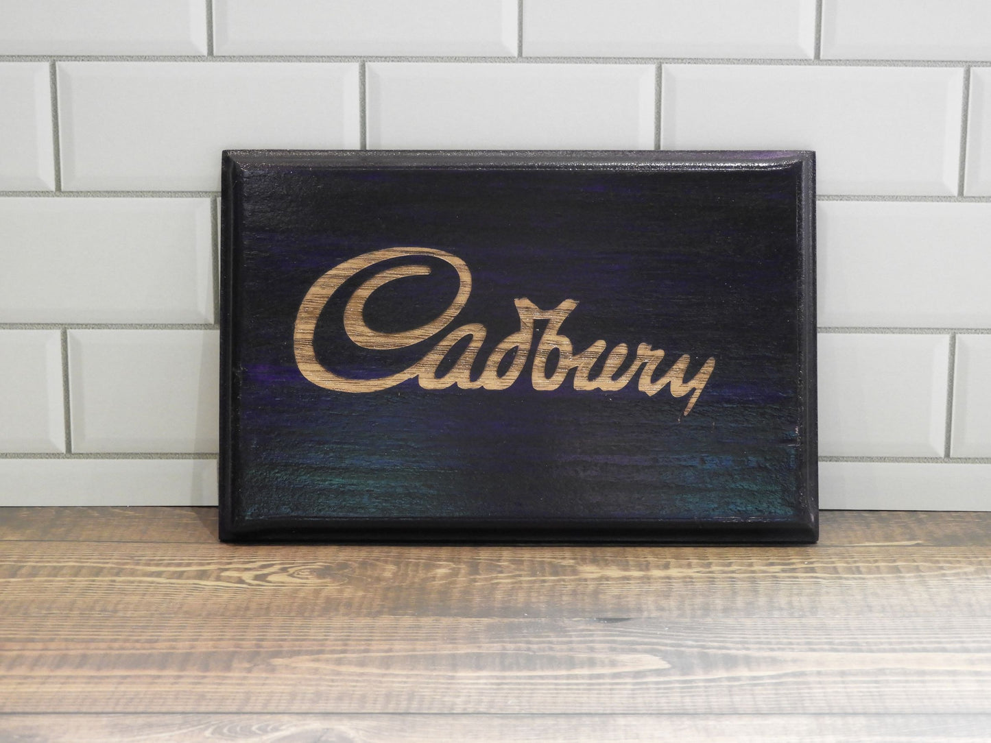 Cadbury laser engraved Sign