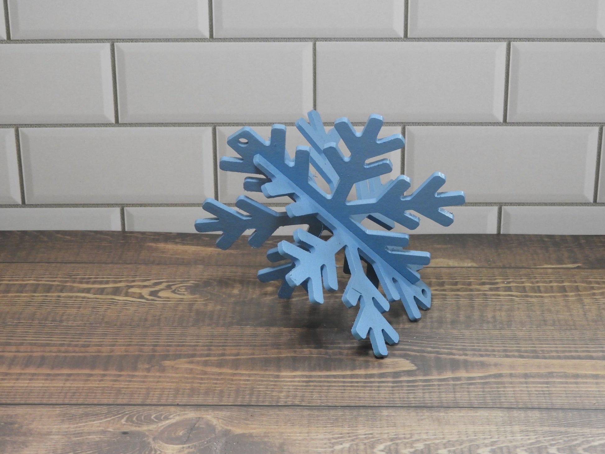 Hand Painted mdf laser cut 3D Snowflake